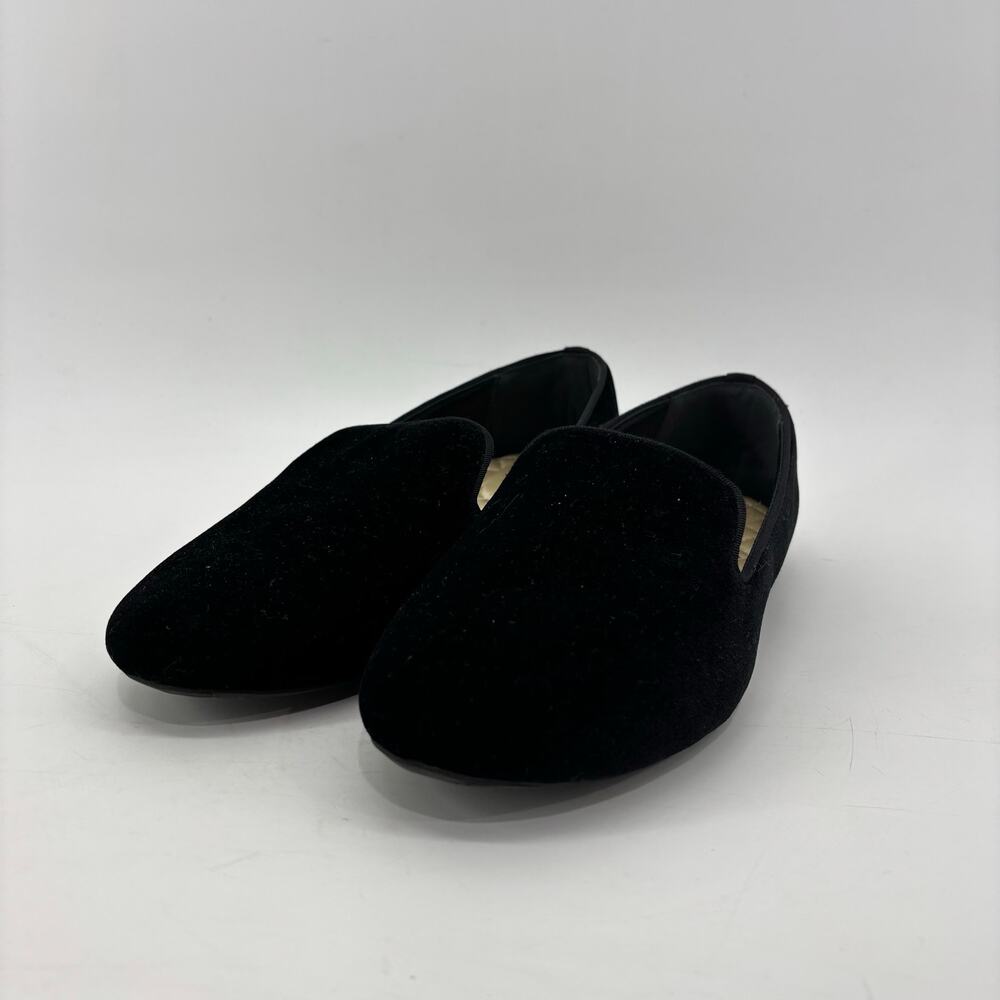 Birdies The Starling Black Flats Womens Size 10W Velvet Minimalist